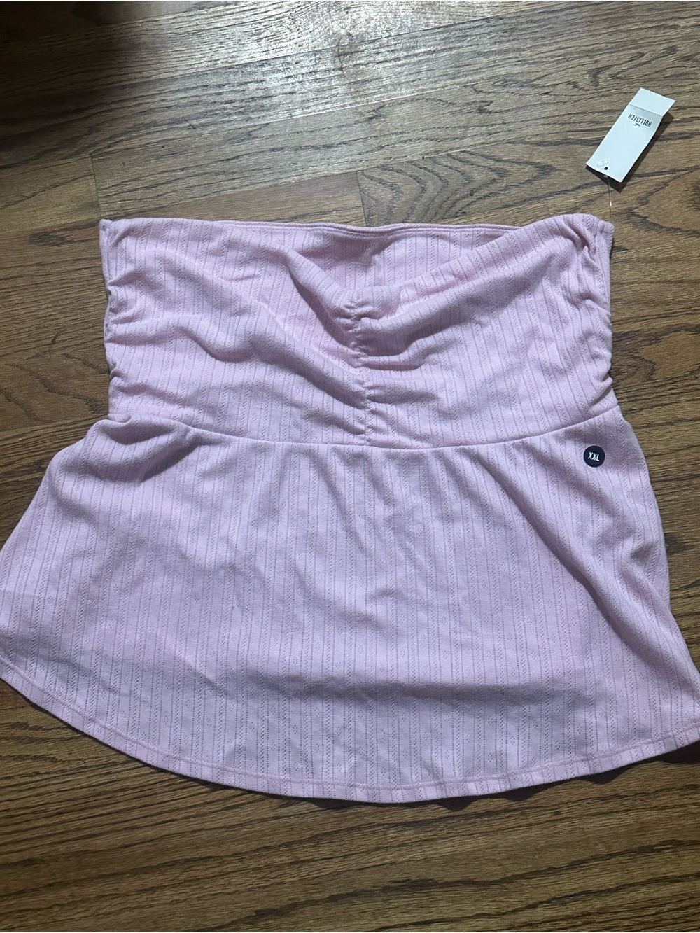 Hollister Light Pink Strapless Ribbed Tube Top